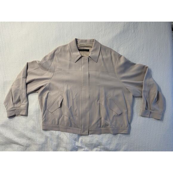 Marina Rinaldi Jacket Beige Bomber Sz. 20 Oversized Classic Old Money - Picture 1 of 7